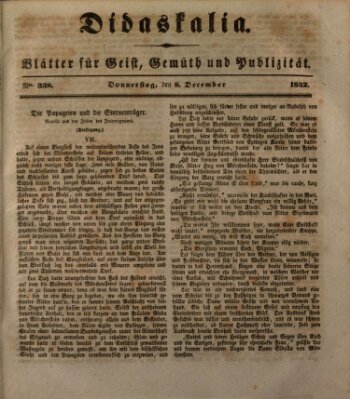 Didaskalia Donnerstag 8. Dezember 1842