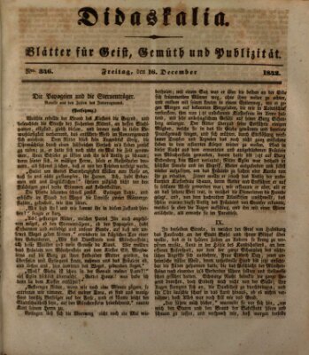 Didaskalia Freitag 16. Dezember 1842