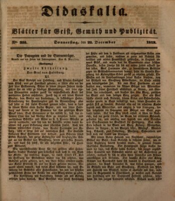 Didaskalia Donnerstag 22. Dezember 1842