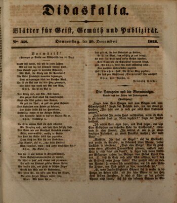 Didaskalia Donnerstag 29. Dezember 1842