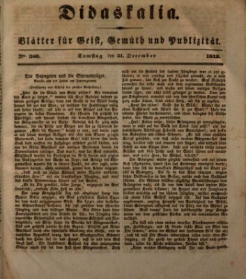 Didaskalia Samstag 31. Dezember 1842