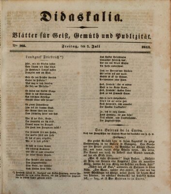 Didaskalia Freitag 7. Juli 1843