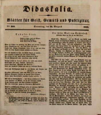 Didaskalia Sonntag 13. August 1843