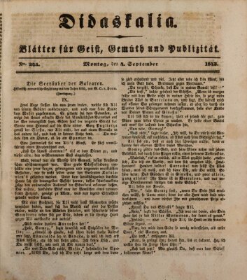 Didaskalia Montag 4. September 1843