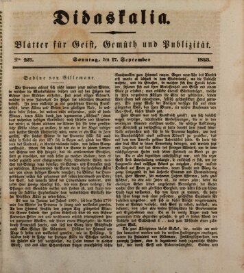 Didaskalia Sonntag 17. September 1843