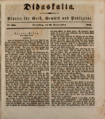 Didaskalia Dienstag 26. September 1843