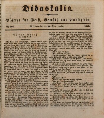 Didaskalia Mittwoch 27. September 1843