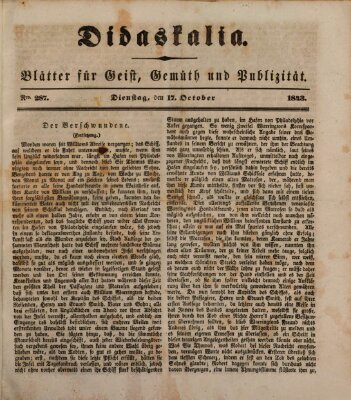 Didaskalia Dienstag 17. Oktober 1843