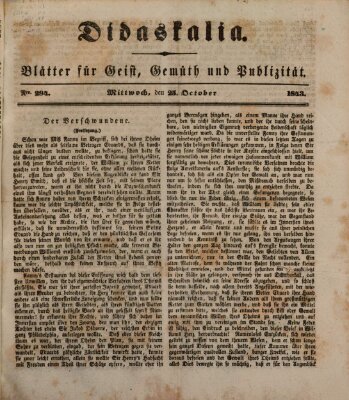 Didaskalia Mittwoch 25. Oktober 1843