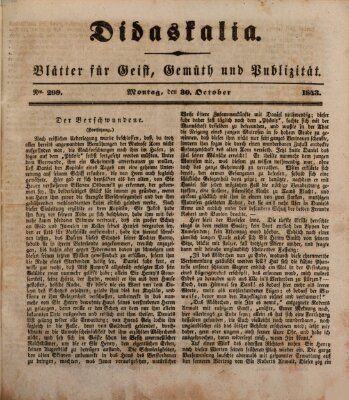 Didaskalia Montag 30. Oktober 1843