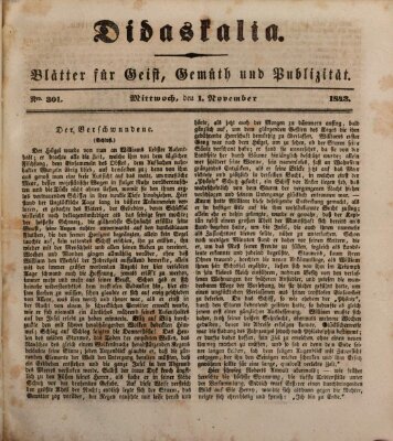 Didaskalia Mittwoch 1. November 1843