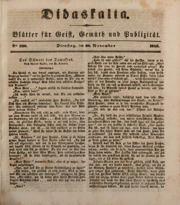 Didaskalia Dienstag 28. November 1843