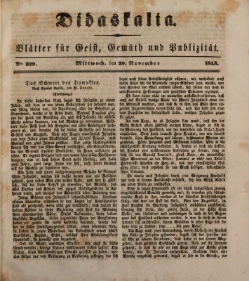 Didaskalia Mittwoch 29. November 1843