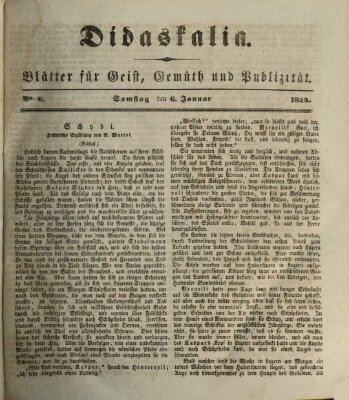 Didaskalia Samstag 6. Januar 1844