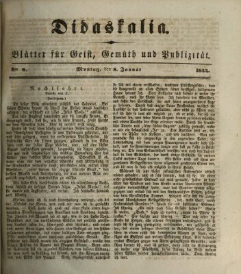 Didaskalia Montag 8. Januar 1844