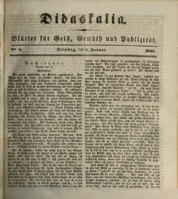 Didaskalia Dienstag 9. Januar 1844