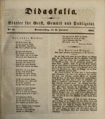 Didaskalia Donnerstag 11. Januar 1844