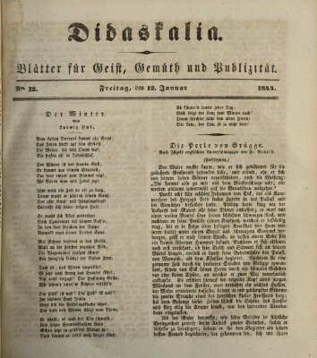 Didaskalia Freitag 12. Januar 1844