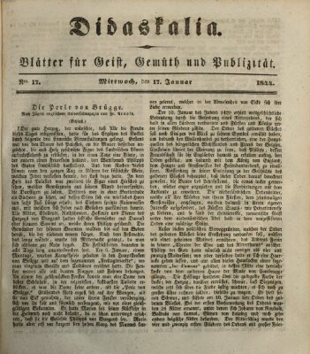 Didaskalia Mittwoch 17. Januar 1844