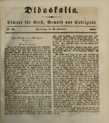 Didaskalia Freitag 19. Januar 1844