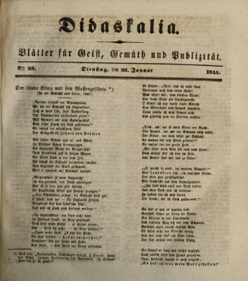 Didaskalia Dienstag 23. Januar 1844