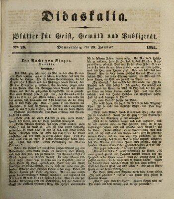 Didaskalia Donnerstag 25. Januar 1844