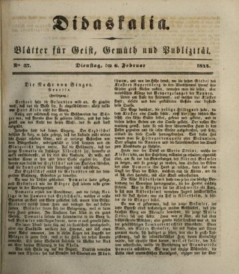 Didaskalia Dienstag 6. Februar 1844