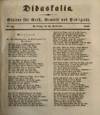 Didaskalia Freitag 23. Februar 1844