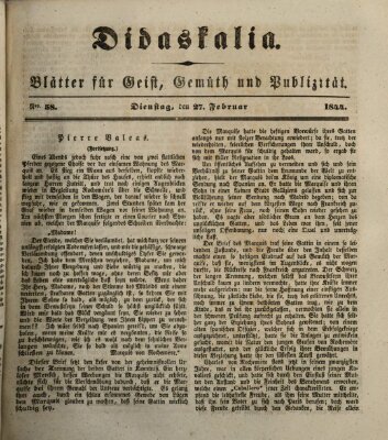 Didaskalia Dienstag 27. Februar 1844