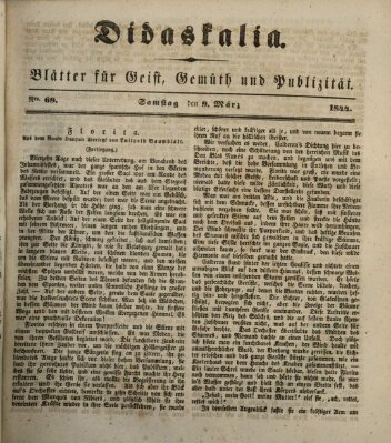 Didaskalia Samstag 9. März 1844