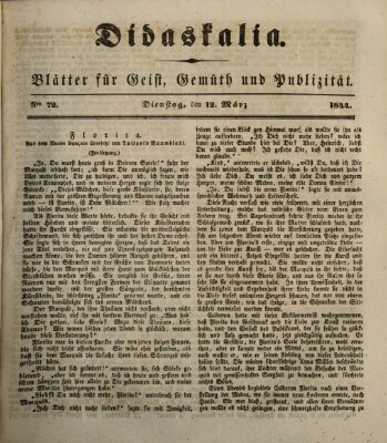 Didaskalia Dienstag 12. März 1844