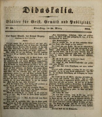 Didaskalia Dienstag 26. März 1844