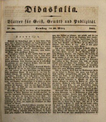 Didaskalia Samstag 30. März 1844