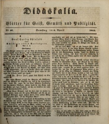 Didaskalia Samstag 6. April 1844