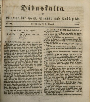 Didaskalia Dienstag 9. April 1844