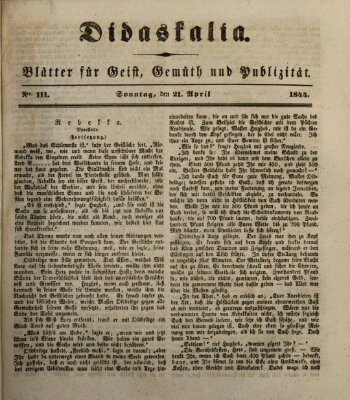 Didaskalia Sonntag 21. April 1844