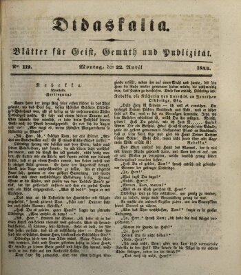 Didaskalia Montag 22. April 1844