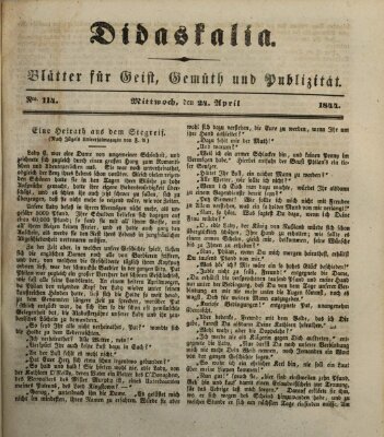 Didaskalia Mittwoch 24. April 1844