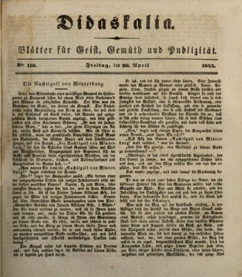 Didaskalia Freitag 26. April 1844