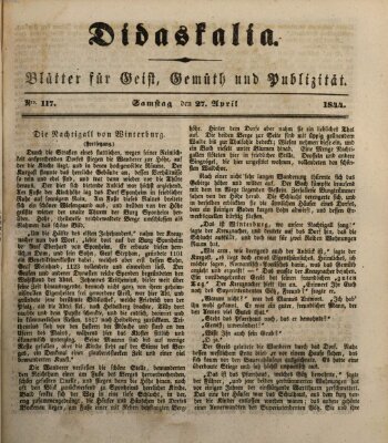 Didaskalia Samstag 27. April 1844