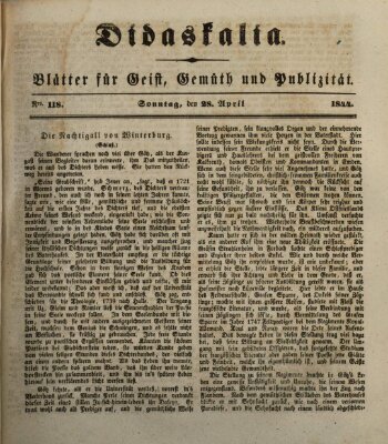 Didaskalia Sonntag 28. April 1844