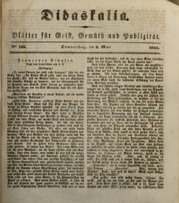 Didaskalia Donnerstag 2. Mai 1844