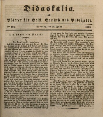 Didaskalia Montag 17. Juni 1844