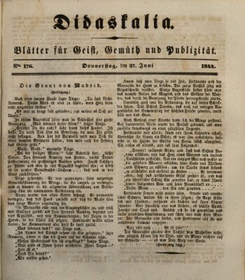 Didaskalia Donnerstag 27. Juni 1844