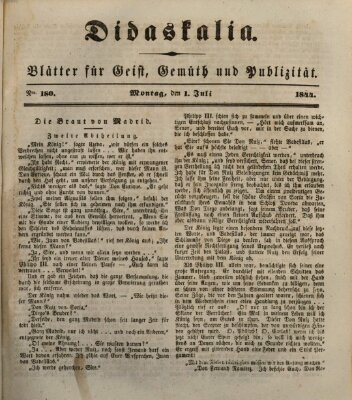 Didaskalia Montag 1. Juli 1844