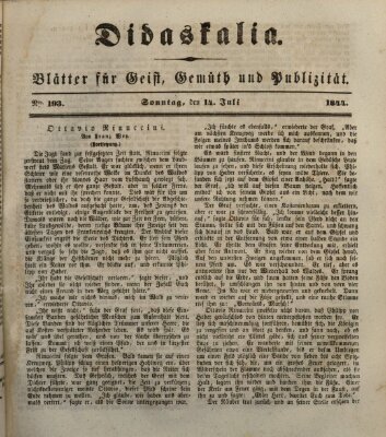 Didaskalia Sonntag 14. Juli 1844