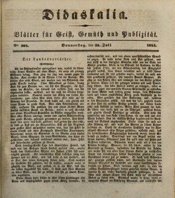 Didaskalia Dienstag 23. Juli 1844