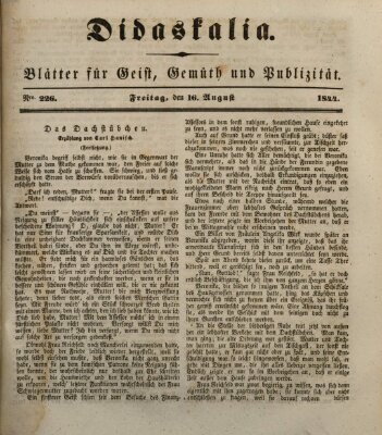 Didaskalia Freitag 16. August 1844