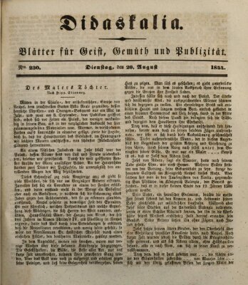 Didaskalia Dienstag 20. August 1844