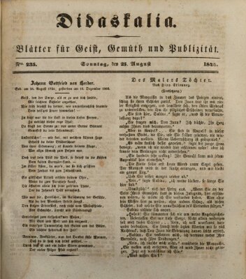 Didaskalia Freitag 23. August 1844